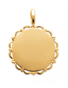 Pendentif Médaille Personnalisée Plaqué Or