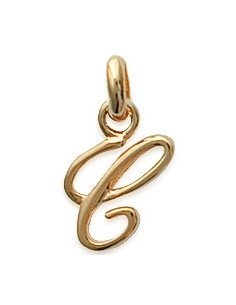 Pendentif Plaqué Or/Initiale/Italique/C