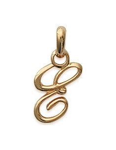 Pendentif Plaqué Or/Initiale/Italique/E
