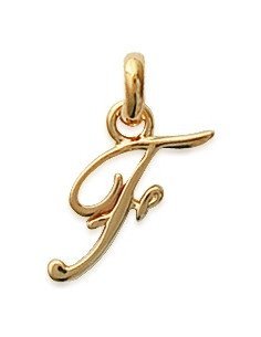 Pendentif Plaqué Or/Initiale/Italique/F