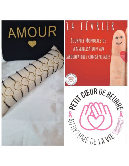 Achat Solidaire - Bracelet Cœur en Acier Doré