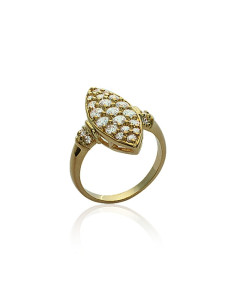 Bague Marquise Plaqué Or Indémodable - Marquise