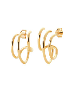 Boucles d'Oreilles Plaqué Or 3 Créoles Tendance - Sansa