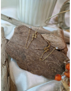 Boucles d'Oreilles Lobes Serpent Acier Doré - Pénélope