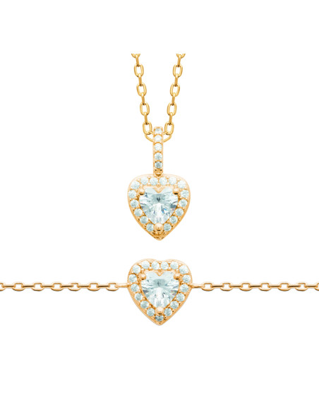 Bracelet Cœur brillant Plaqué Or Femme - Nélia