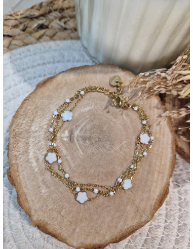 Bracelet Pampilles et Perles Blanches Tendance - Tia