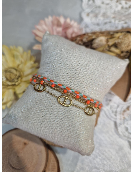 Bracelet Multi Rangs Acier Femme Tendance - Maya